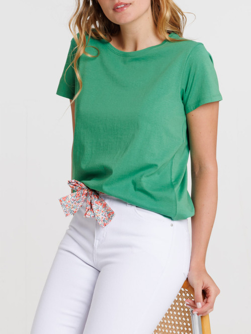 T-shirt basique vert pop femme