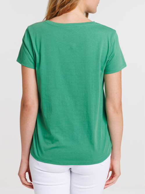 T-shirt basique vert pop femme
