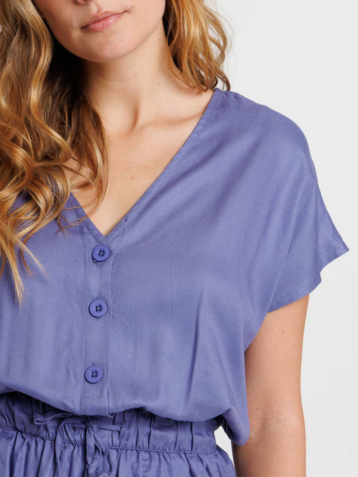 Combishort col V sunset blue femme