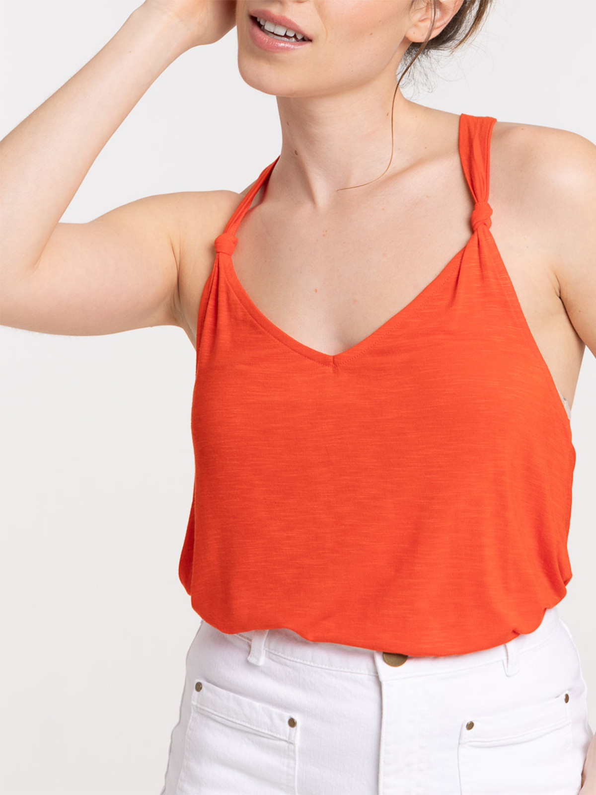 Débardeur vermillon femme