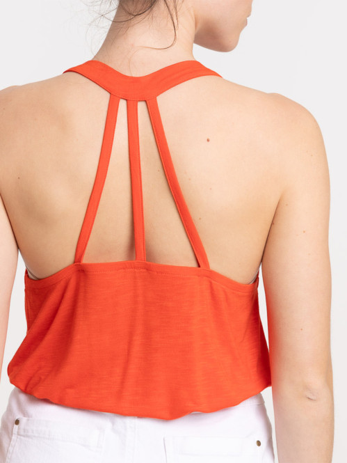 Débardeur vermillon femme