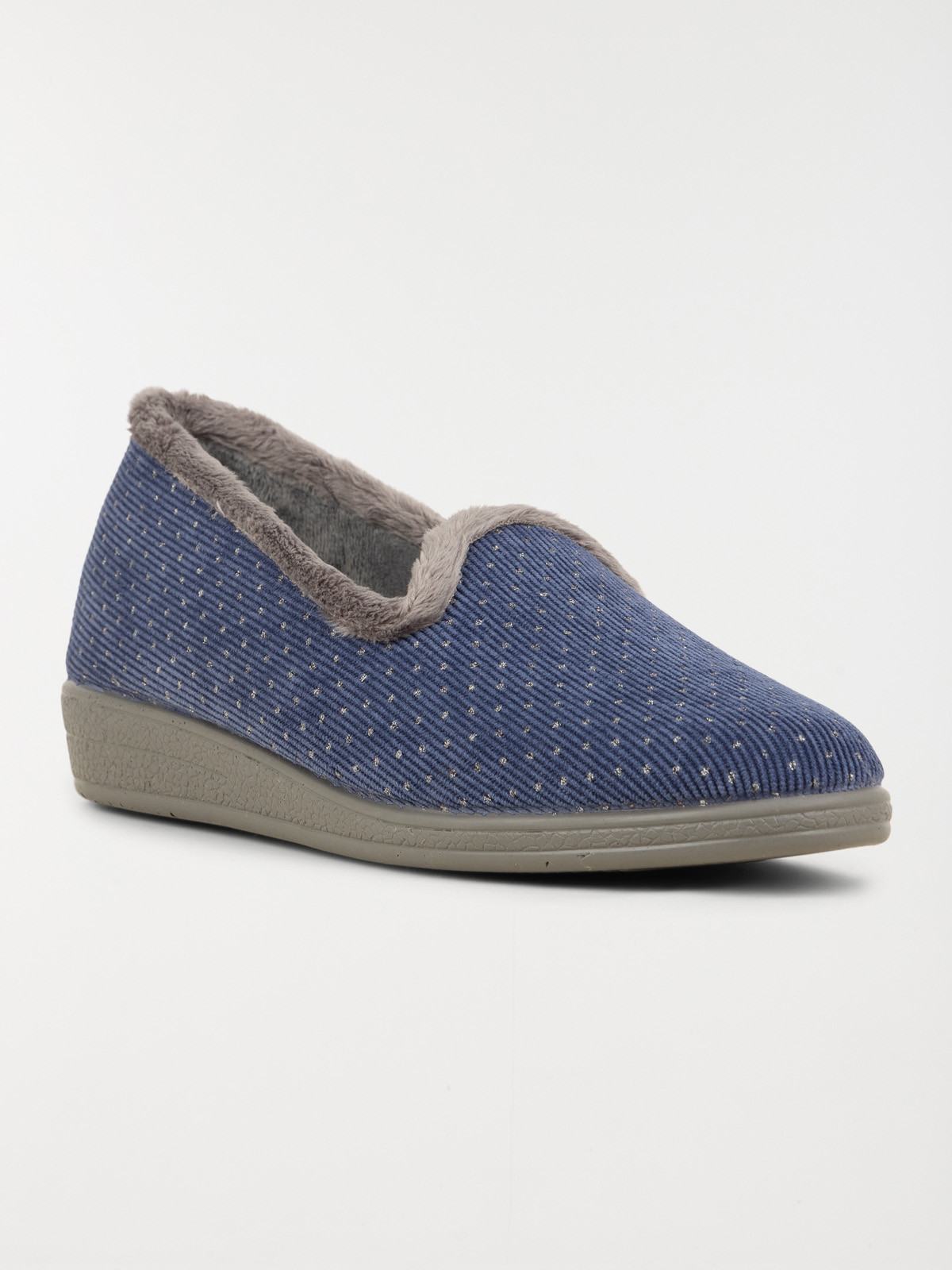 Chausson bleu à pois femme (36-41)