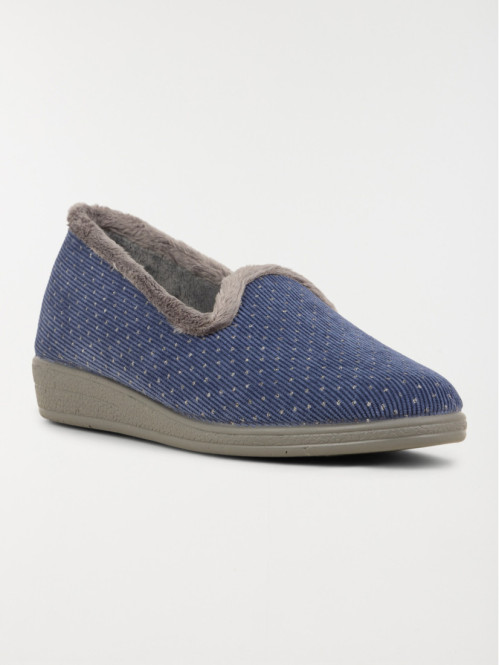 Chausson bleu à pois femme (36-41)