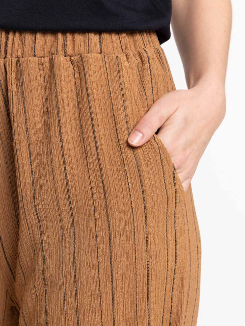 Pantalon large rayé femme