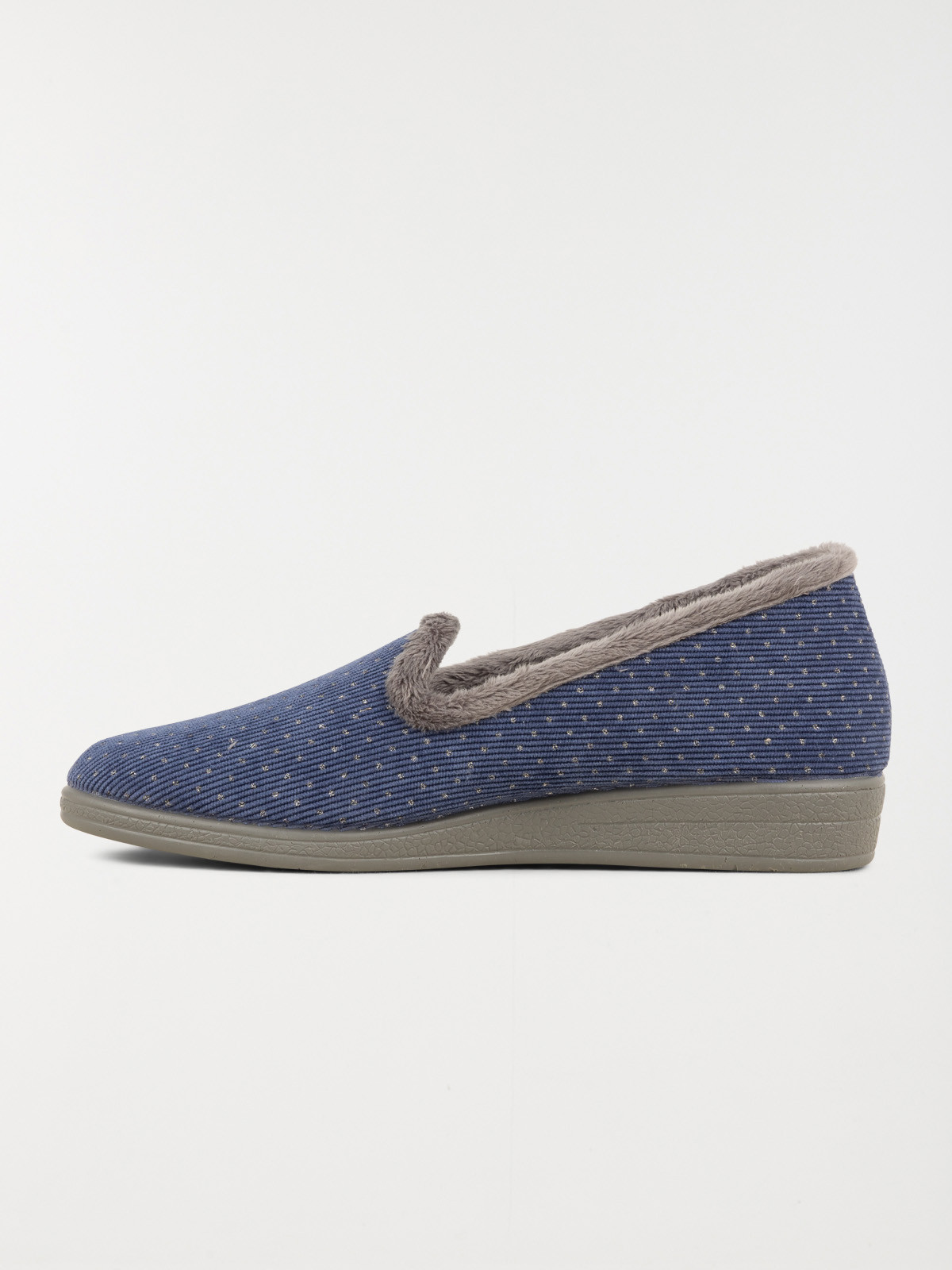 Chausson bleu à pois femme (36-41)