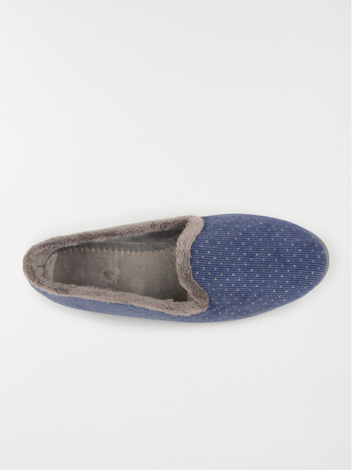 Chausson bleu à pois femme (36-41)