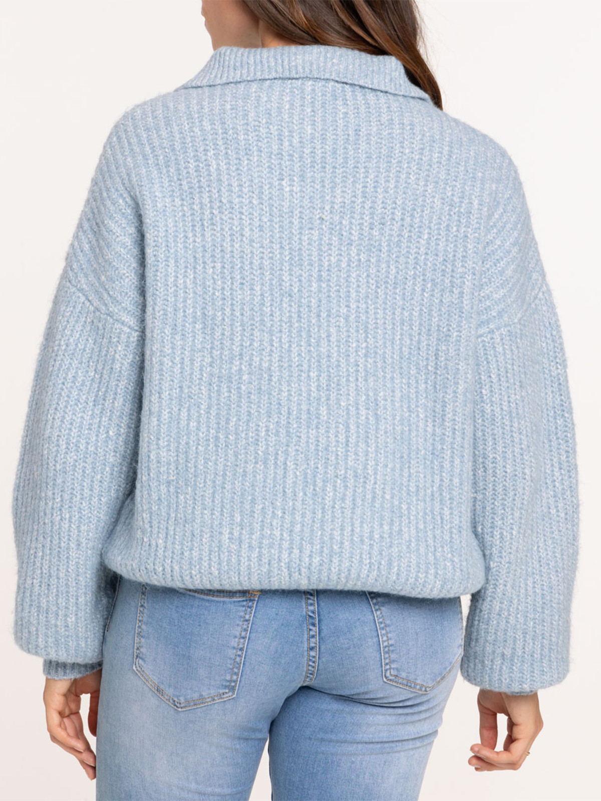 Pull col camionneur denim stone femme Pull col camionneur denim stone femme