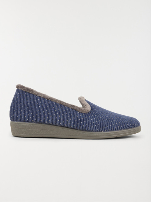 Chausson bleu à pois femme (36-41)