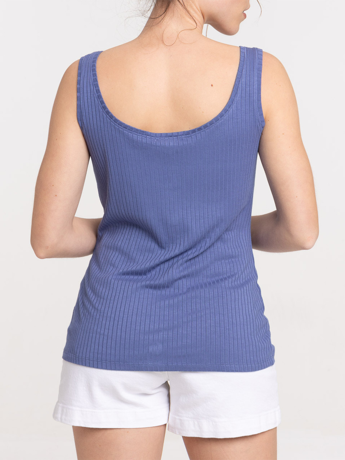 Débardeur boutons bleu de fès femme Débardeur boutons bleu de fès femme