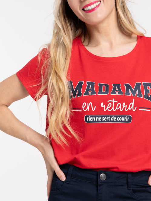 T-shirt rouge kiss message...