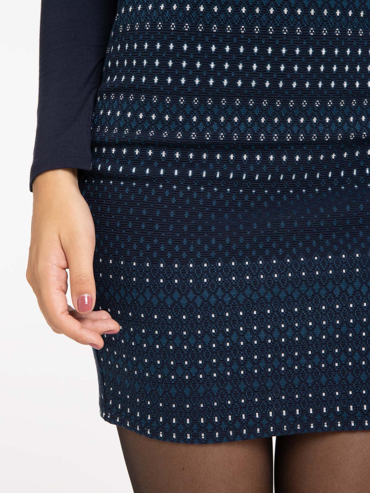 Jupe coupe droite maille jacquard femme