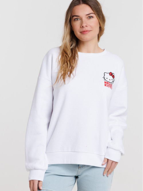 Sweat Hello Kitty blanc femme