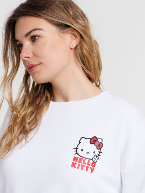 Sweat Hello Kitty blanc femme