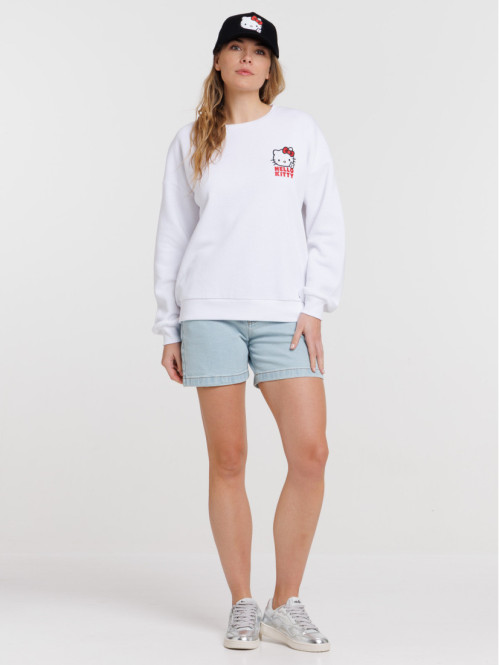 Sweat Hello Kitty blanc femme