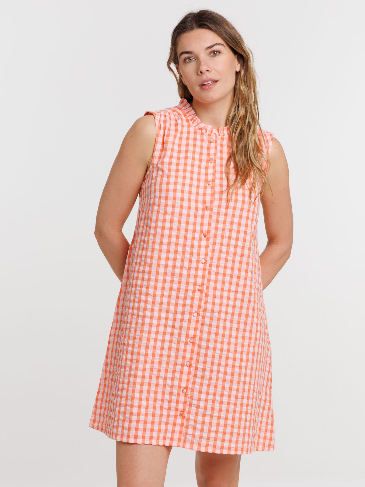 Robe sans manches vichy femme