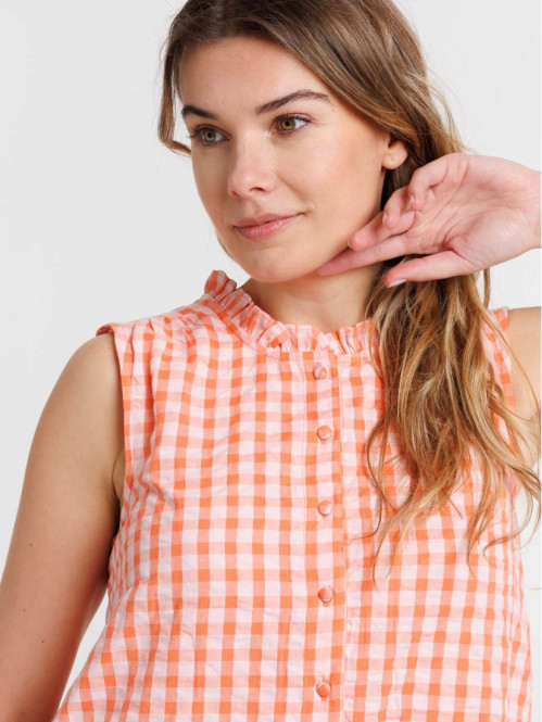 Robe sans manches vichy femme