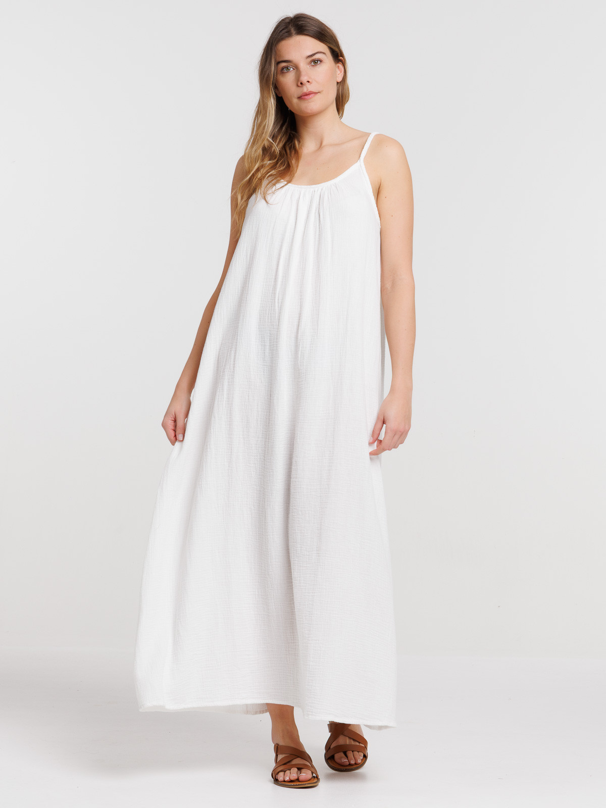 Robe longue écru femme