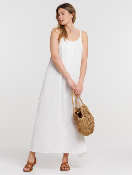 Robe longue écru femme