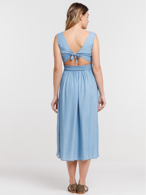 Robe longue bleue pâle femme