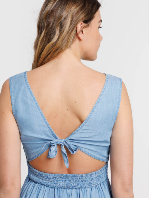 Robe longue bleue pâle femme