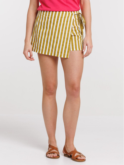 Short rayé avec pan à nouer...
