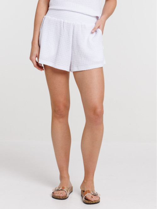 Short coloris blanc femme