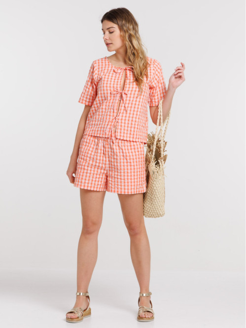 Short corail imprimé vichy...