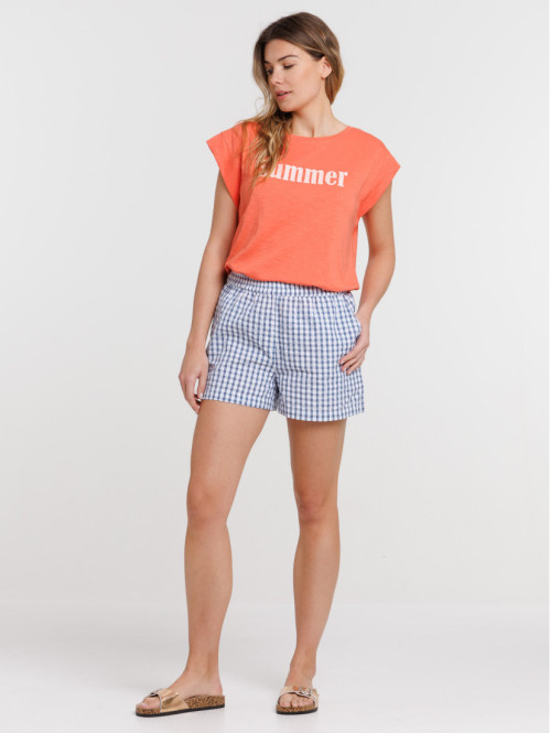 Short imprimé vichy femme