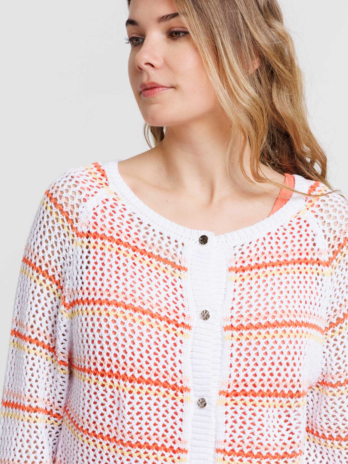 Gilet multicolore boutonné femme