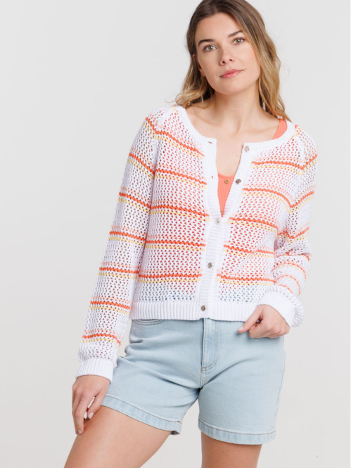 Gilet multicolore boutonné...