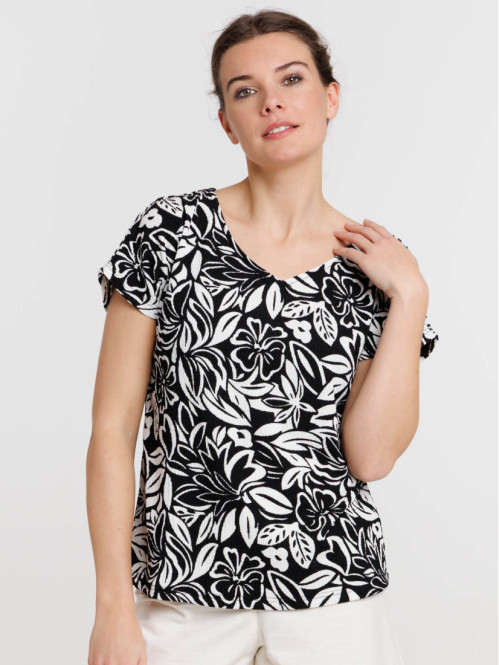 T-shirt femme motif floral