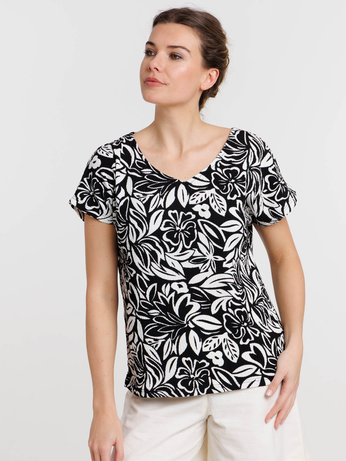 T-shirt femme motif floral T-shirt femme motif floral