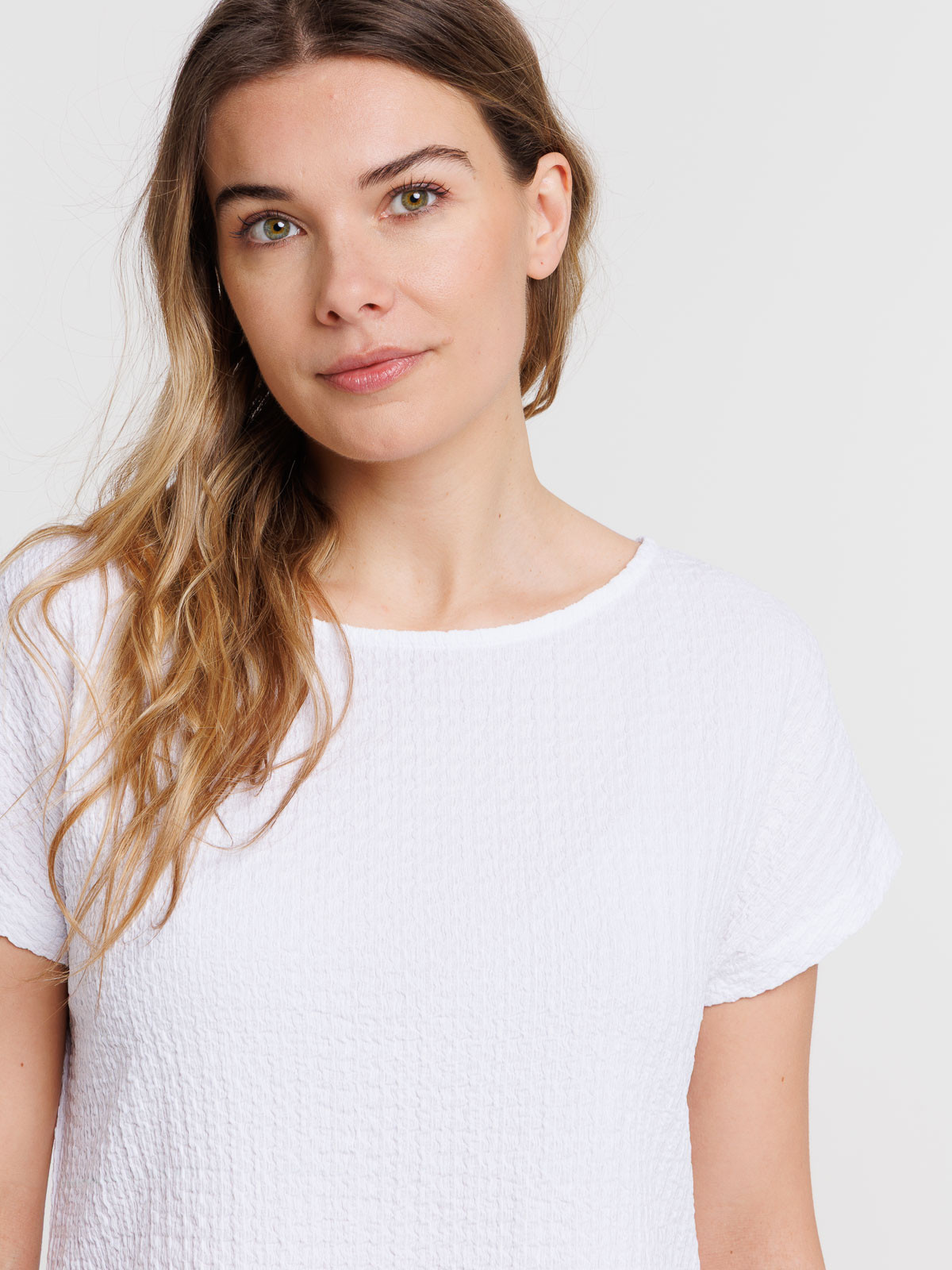 T-shirt noeuds côtés blanc femme