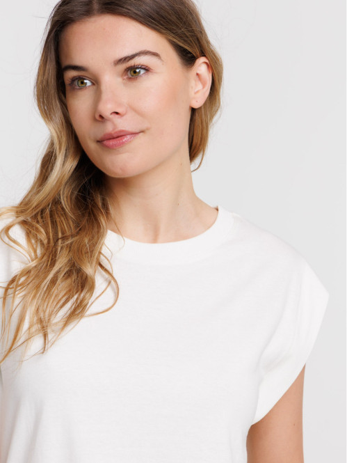 Débardeur écru col rond femme