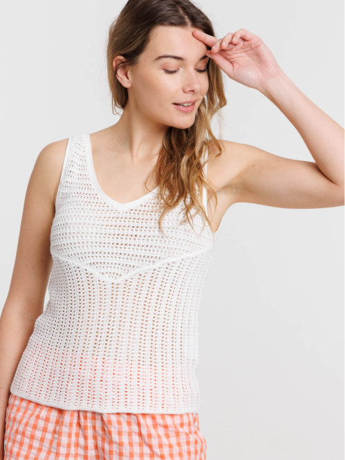 Débardeur écru maille...