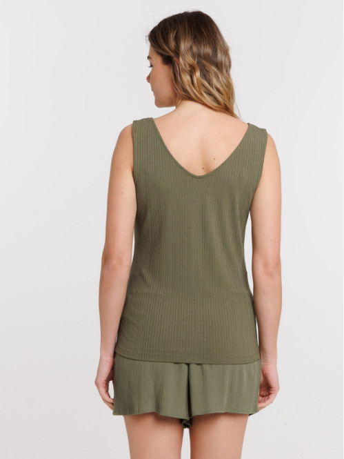 Débardeur trèfle col V...