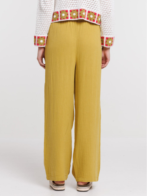 Pantalon large gaze coton...