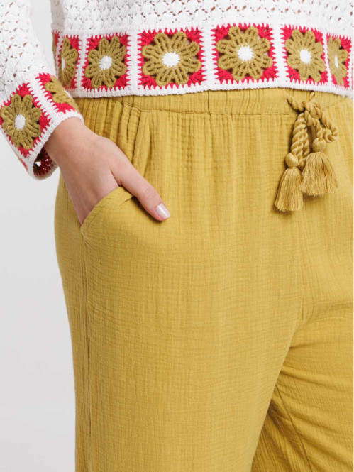 Pantalon large gaze coton...