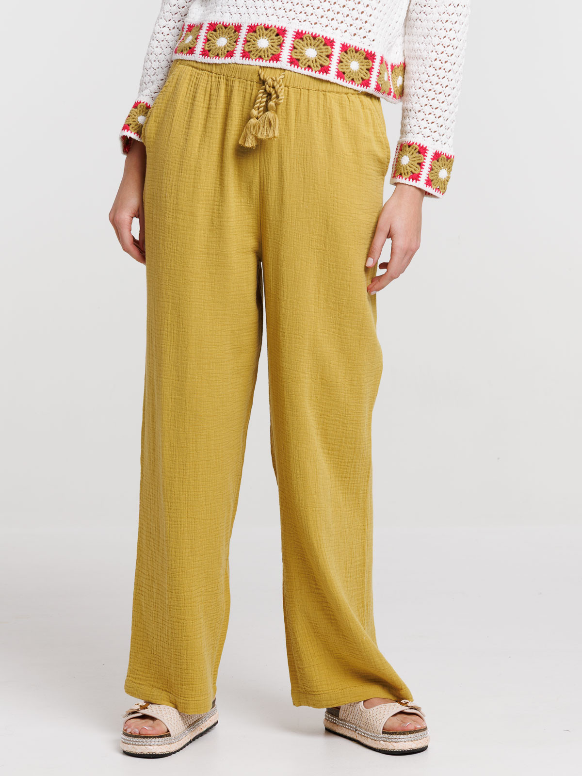 Pantalon large gaze coton femme