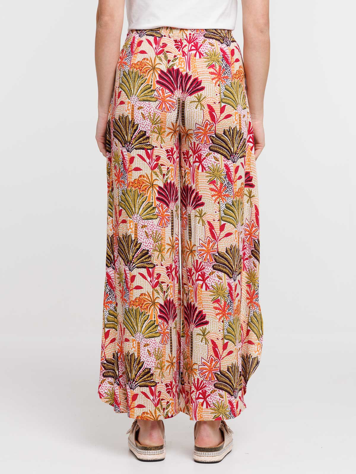 Pantalon large motif pans à nouer femme Pantalon large motif pans à nouer femme