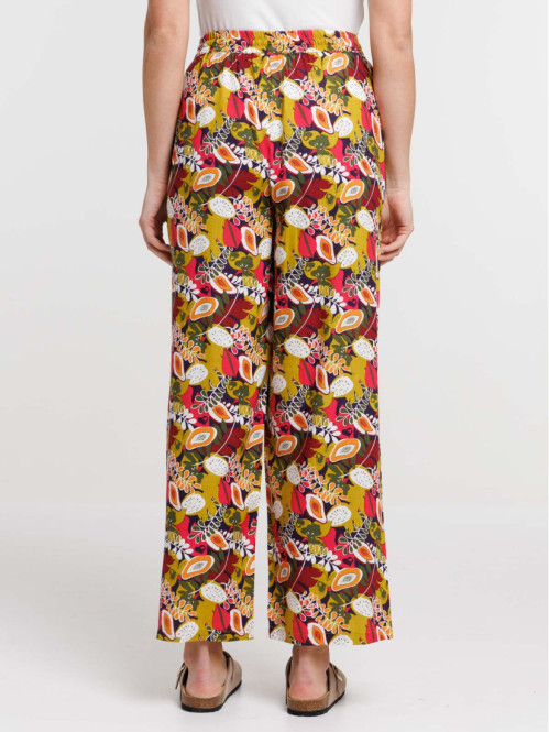 Pantalon large motif...