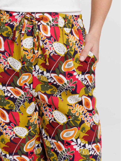 Pantalon large motif...