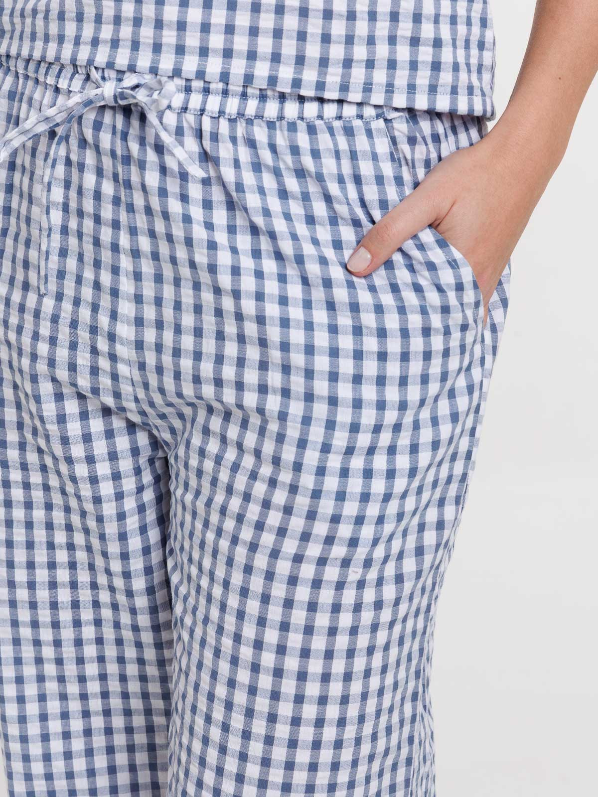 Pantalon imprimé vichy femme