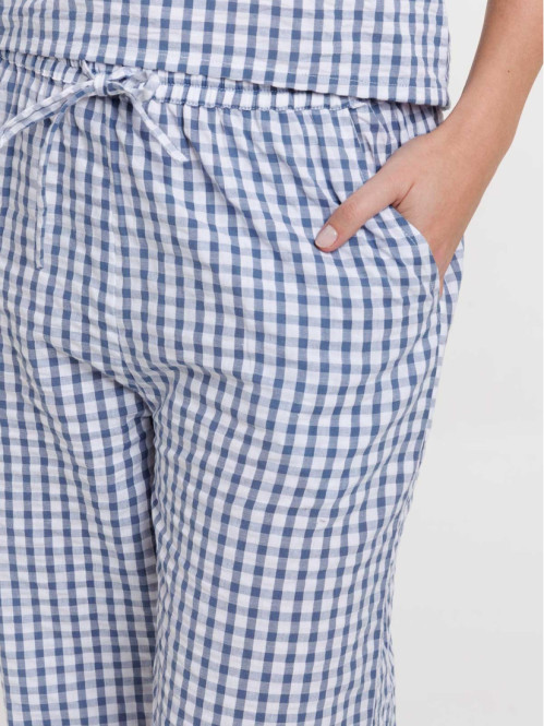 Pantalon imprimé vichy femme