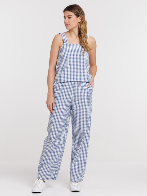 Pantalon imprimé vichy femme