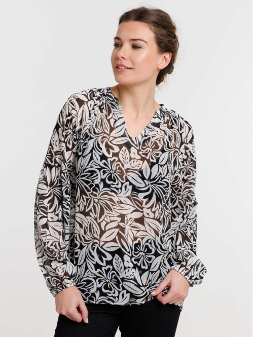 Chemise florale manches...