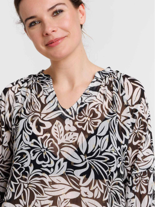 Chemise florale manches...