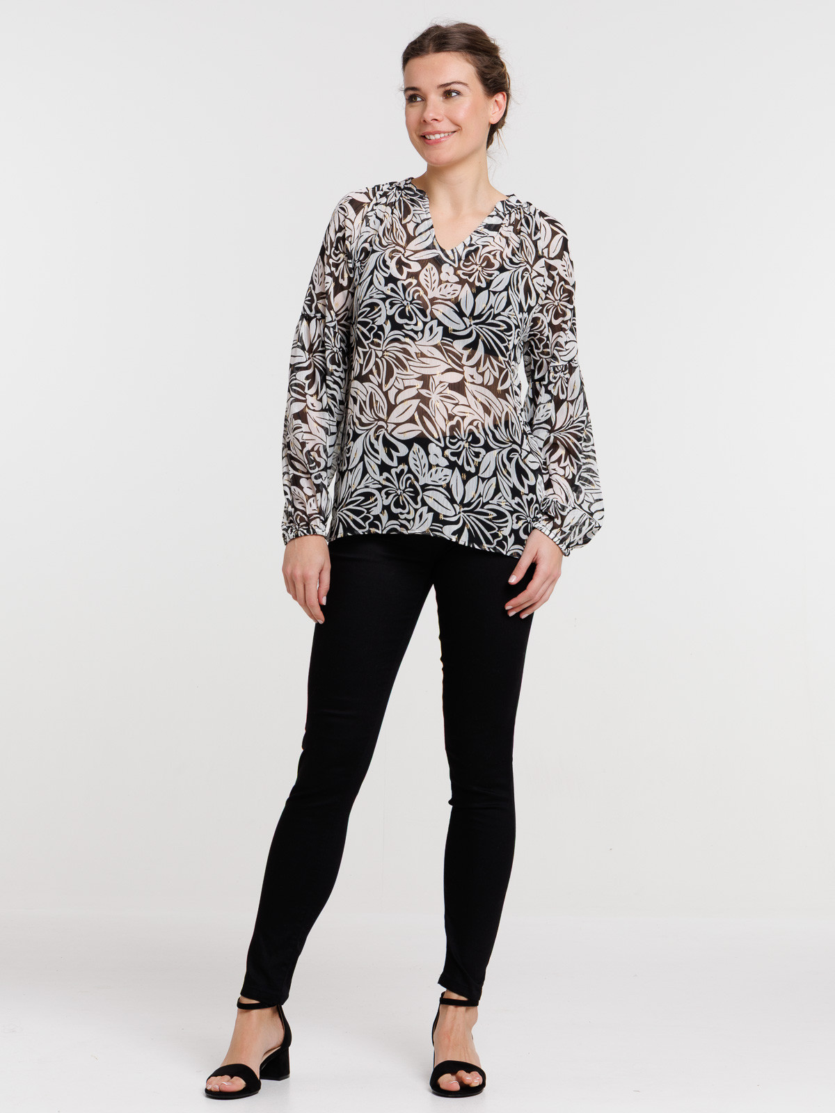 Chemise florale manches longues femme Chemise florale manches longues femme