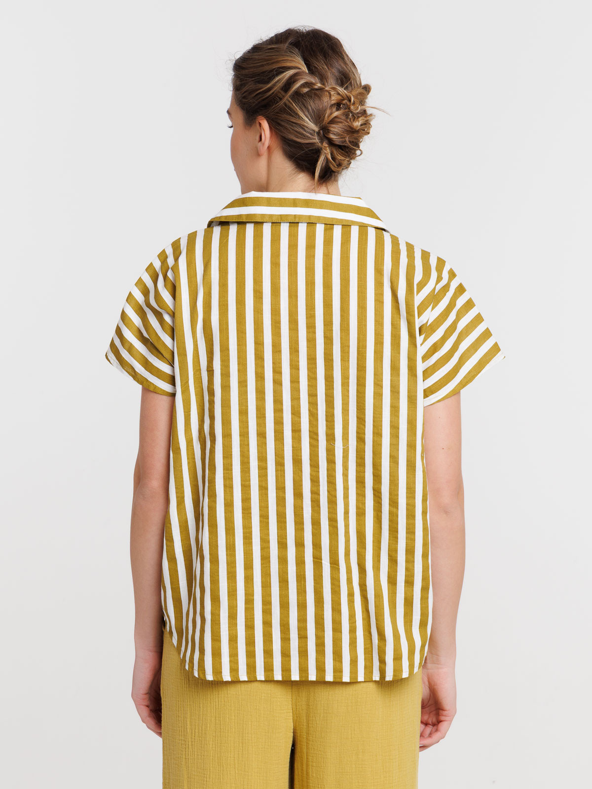 Chemise femme à rayures manches courtes