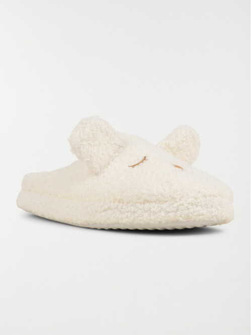 Chaussons blancs souris femme (36-41)